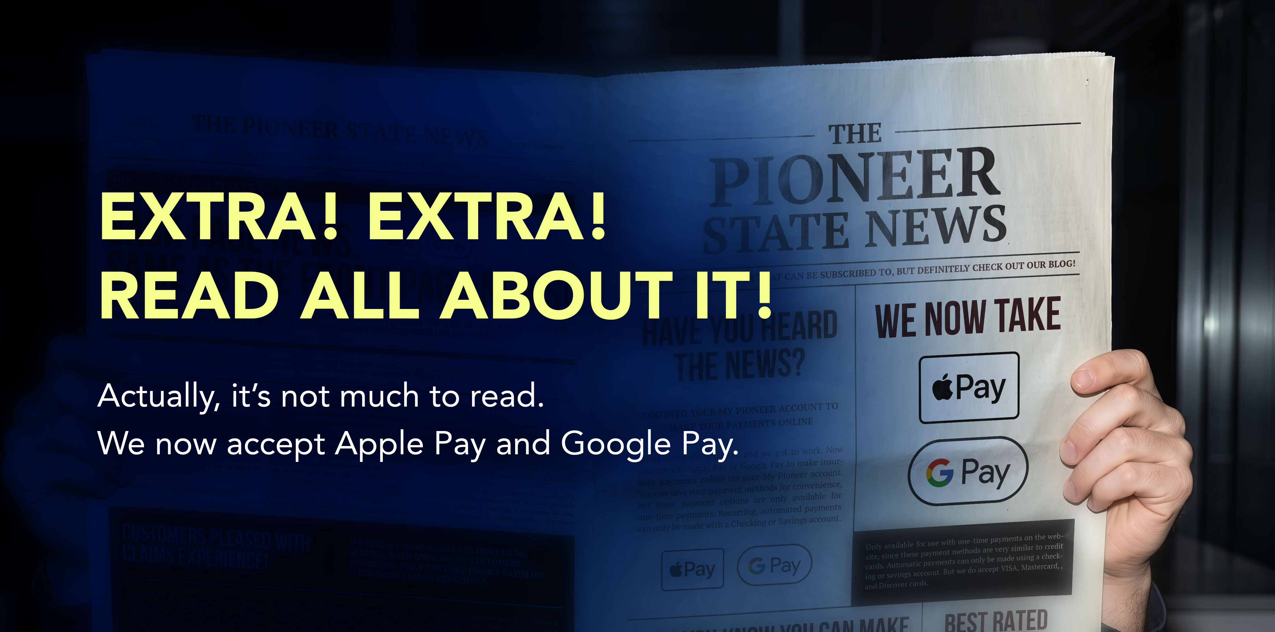 We now accept Apple Pay and Google Pay